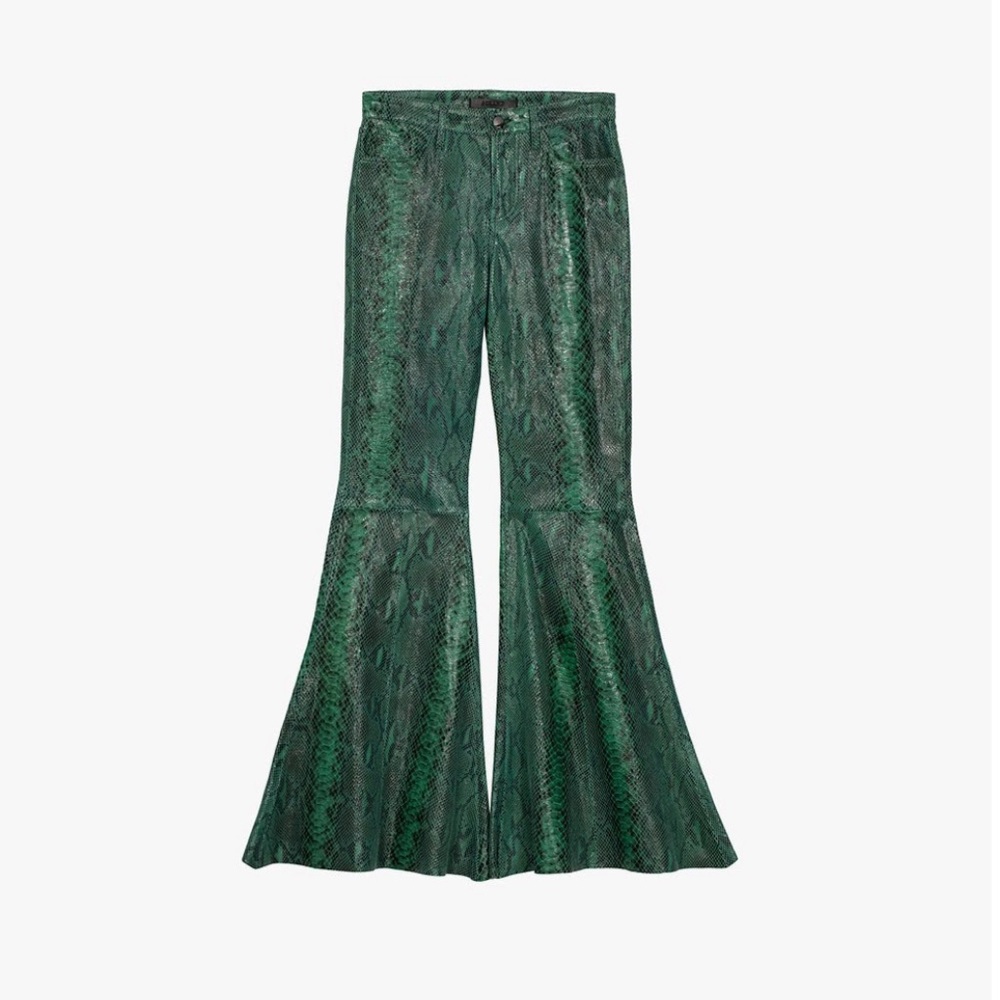 J Brand x Halpern Wide Leg Snake skin trousers